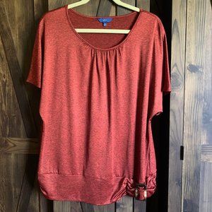 SHORT SLEEVE BLOUSE - BANDED BOTTOM